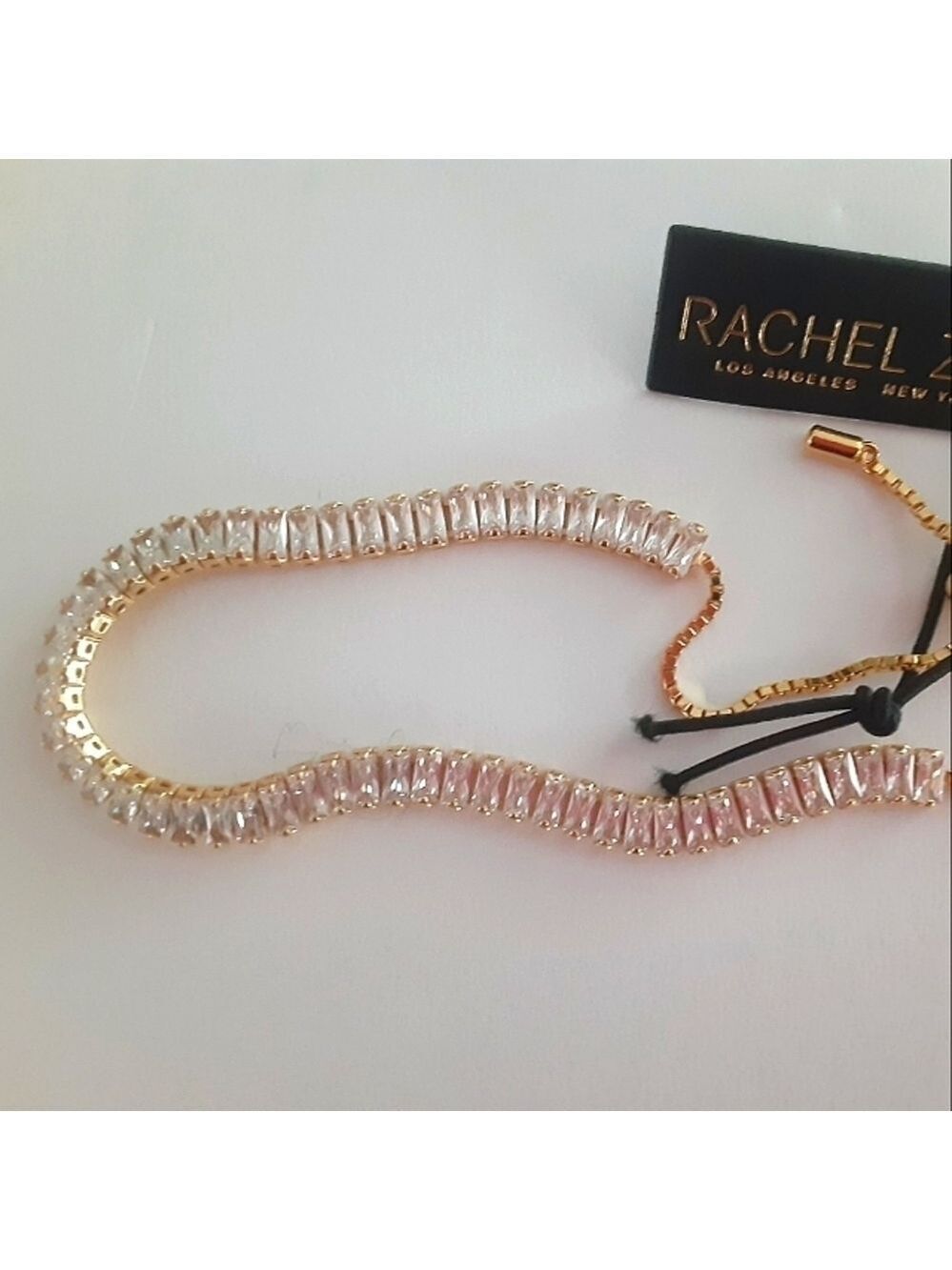 Rachel Zoe Cubic Zirconia Tennis Slider Bracelet New